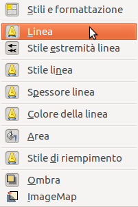 Figura 195: strumenti disponibili sulla barra degli strumenti Stile e riempimento Barra degli strumenti Formattazione del testo Quando selezionate il testo, la barra degli strumenti Stile e