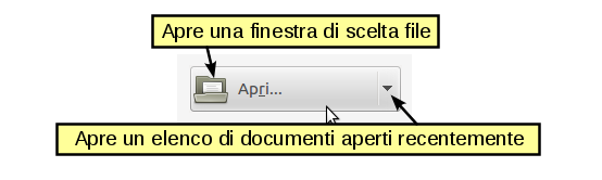 Figura 10: Centro di Avvio di LibreOffice Apertura di un documento esistente Quando non vi sono documenti aperti, il Centro di Avvio fornisce un'icona per l'apertura di un documento esistente o la
