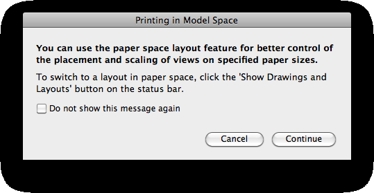c a p i t o l o 04 Gli utenti di AutoCAD per Mac accedono alla finestra per le opzioni di stampa dalla tendina File, facendo clic sulla voce Print, oppure, più velocemente, premendo