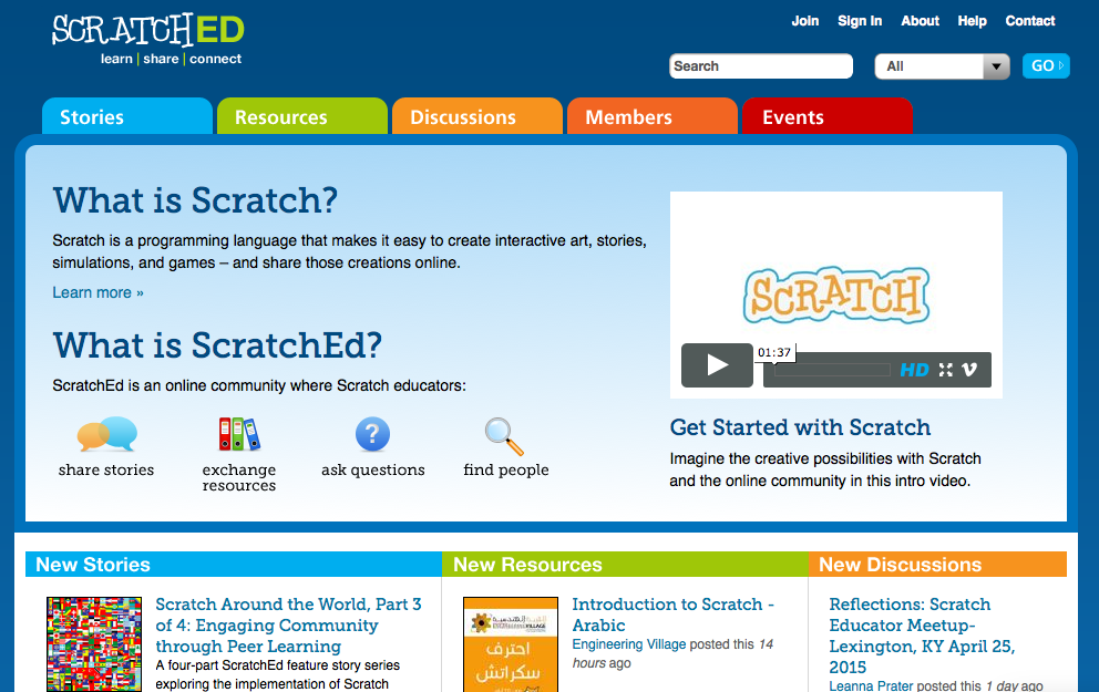 Comunità di Scratch http://scratched.gse.harvard.