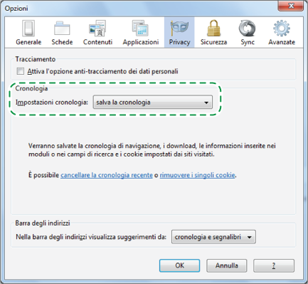 3 Dopo l'installazione 3 5. Nell'area [Cronologia], selezionare [Ricorda cronologia]. 6. Cliccare su [OK]. 7. Scaricare e installare Adobe Flash Player dal sito web di Adobe (http://www.adobe.com/).