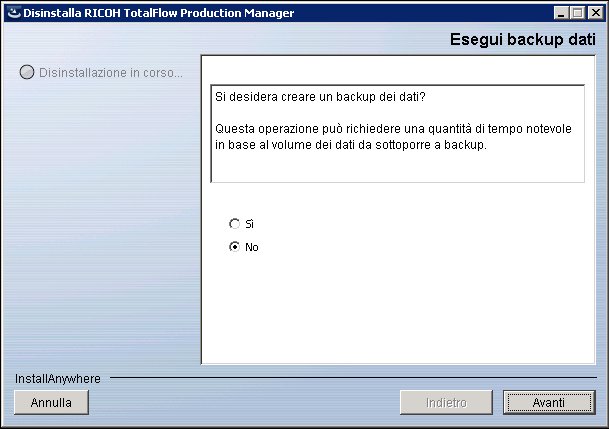 Disinstallazione di TotalFlow Production Manager Questa procedura è specifica per Windows 7. La procedura differisce leggermente nelle altre versioni di Windows.