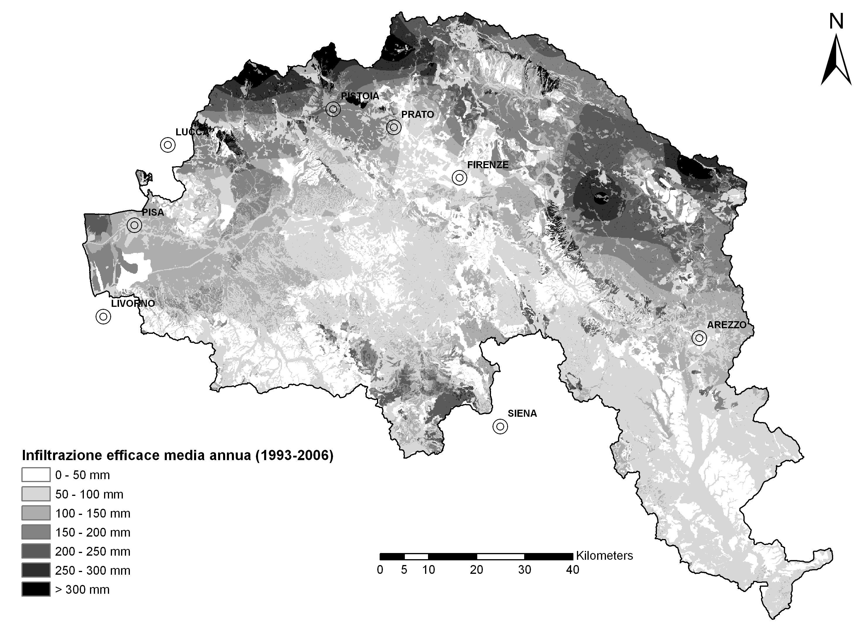 arrivare all obiettivo fissato (contenimento dello scarto tra i valori stimati dell infiltrazione efficace e del deflusso di base all interno del 15%).