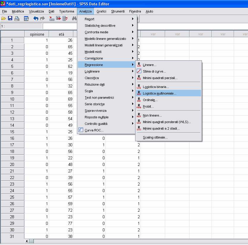 In spss (la