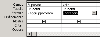 Query di riepilogo Per esempio: ottenere il numero degli studenti che hanno superato