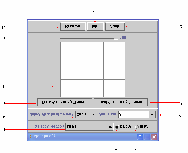 4.2 L interfaccia grafica Figura 4-1 L interfacciagrafica del plugin 1. Combo box da cui selezionare l operatore da applicare.