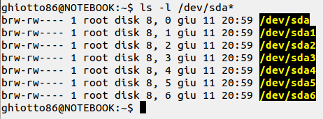 questi 2 numeri, il kernel li utilizzerà per identificare il driver che deve gestire il dispositivo. Figura 2.7: Estratto dal Linux Device List Nella Figura 2.