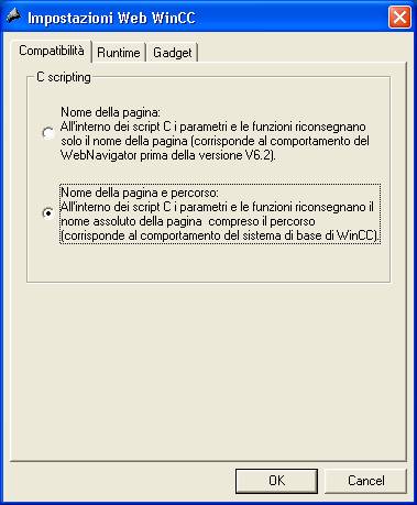 4.5 Progettazione di un progetto Web La finestra di dialogo viene aperta nell'explorer di WinCC nel menu di scelta rapida del simbolo "Web Navigator" attraverso la voce di menu "Impostazioni Web".