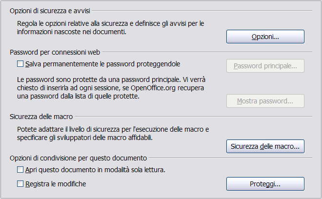 Figura 10: Sostituzione di un carattere Sicurezza Nella pagina OpenOffice.