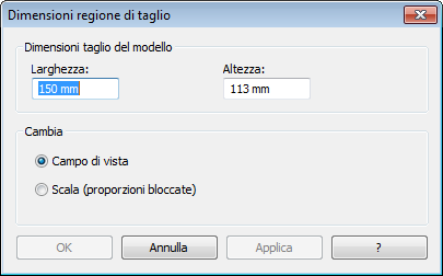 Modifica, accanto alla voce Impostazioni di rendering, definire le impostazioni di rendering attraverso una finestra di dialogo.