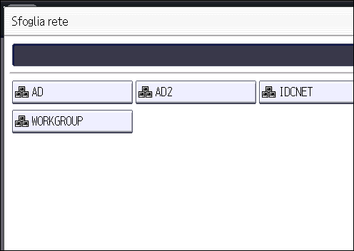 Procedura di base quando si utilizza Scan to Folder Il display di rete elenca solamente i computer client per cui si ha l'autorizzazione all'accesso. 2.