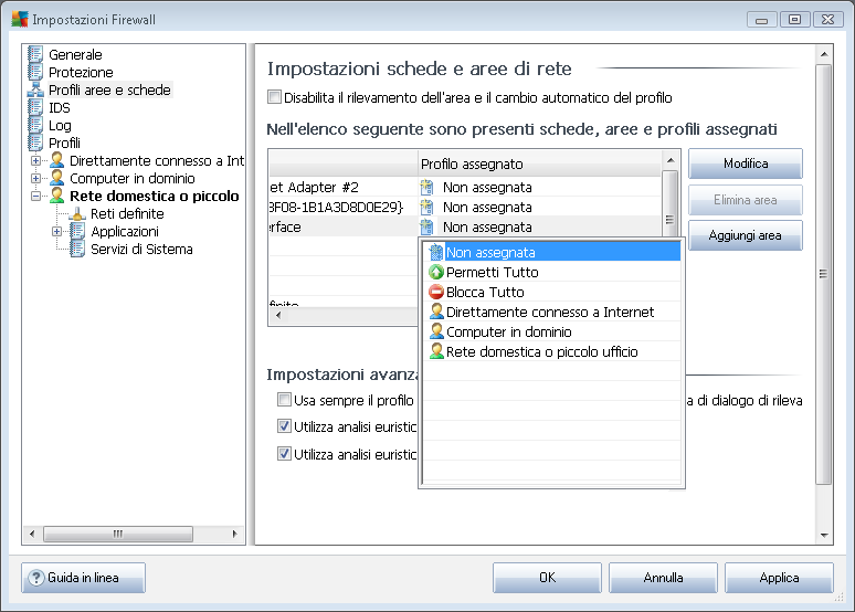 Permettere modifiche delle impostazioni a: consente di specificare a chi è consentito modificare la configurazione di Firewall.