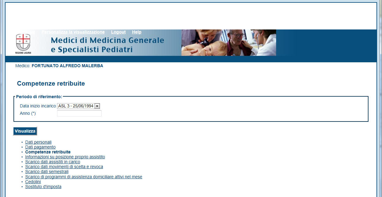 Pagina delle COMPETENZE RETRIBUITE La funzione "Competenze retribuite" permette di visualizzare un prospetto riepilogativo degli importi delle varie voci retributive che hanno formato lo stipendio di