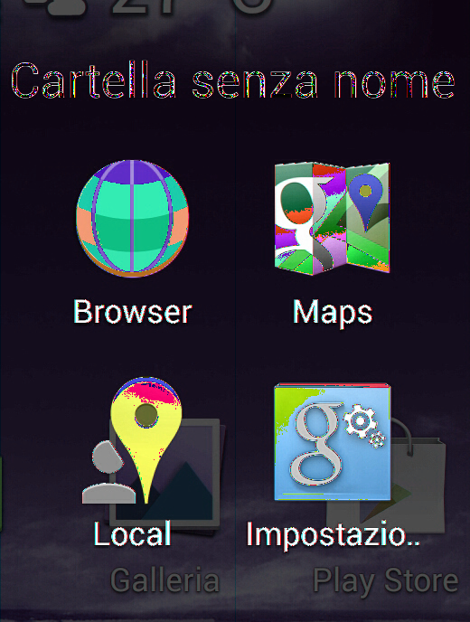 Nella schermata Home toccate e spostate un'app, o un collegamento, su un'altra App fino a quando non compare una cartella.