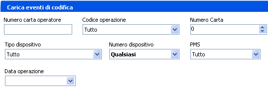 EVENTI CODIFICA Le operazioni effettuate da un Codificatore possono essere varie; tutti questi eventi sono contenuti nella sua memoria.