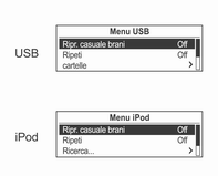 110 Introduzione Riproduzione audio USB/iPod o ingresso AUX Dal comando al volante, premere d SRC c per selezionare la modalità desiderata.