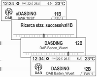 Radio 117 Ricerca automatica del componente di servizio DAB Ricerca di una stazione radio Ricerca di un ensemble DAB Premere i pulsanti 1 / 8 per la ricerca automatica del componente di servizio DAB