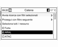 Navigazione 57 Selezionando Avvia ricerca viene avviata una ricerca di tutte le stazioni di servizio nella zona.