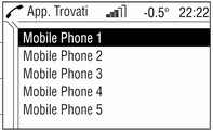 Introduzione 169 Se la funzione Bluetooth è attiva, il display visualizza le restanti voci di menu. Durante la ricerca dei dispositivi Bluetooth, il display visualizza vengono cercate.
