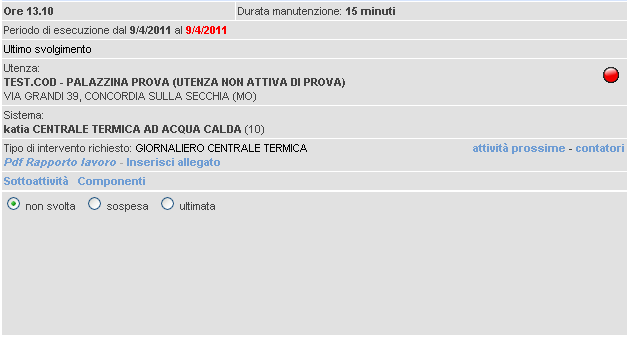 Figura 8: Apertura allegati Accanto a ciascuna attività in agenda, attraverso il link attività prossime, l operatore visualizza tutte le attività pianificate nelle stesse utenze od anche in utenze