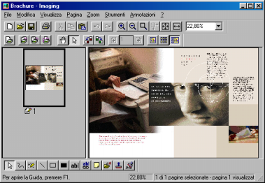 Visualizzazione delle immagini acquisite Dopo avere acquisito un immagine in Sharpdesk, è possibile visualizzarla o stamparla.