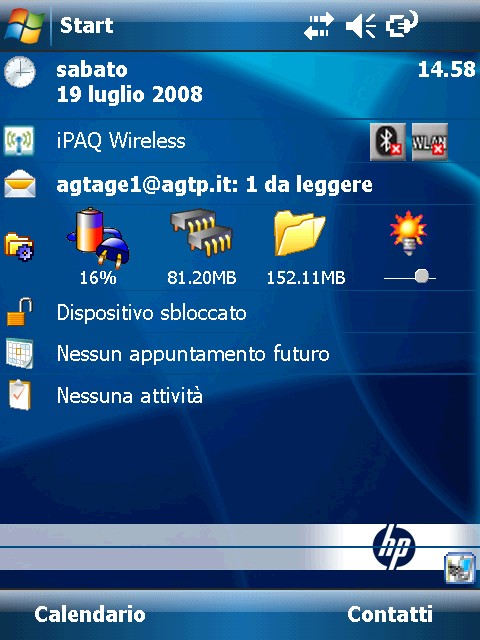 8) CREAZIONE CONNESSIONE WI - FI (8.1) Cliccate su Start (8.2) Cliccate sull icona WLAN quindi cliccate su ipaq Wireless (8.3) Cliccate su WLAN e portatevi in (8.