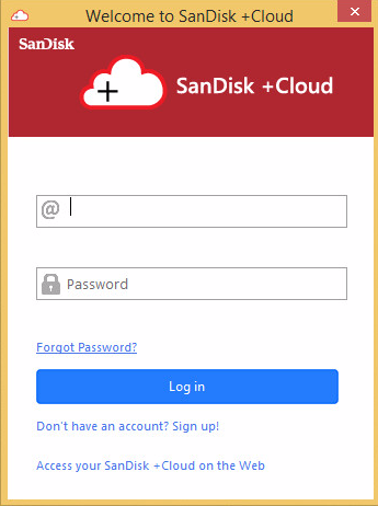 Accesso al SanDisk +Cloud Drive Per accedere al SanDisk +Cloud Drive, fare doppio click sul collegamento rapido dell'applicazione SanDisk +Cloud per lanciare il programma.