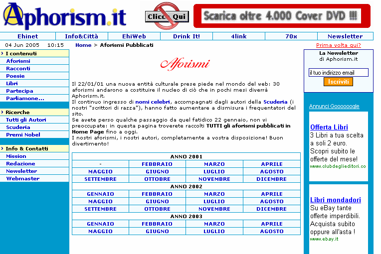 Scegliere l anno ed il mese interessato in cui si vuole