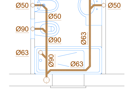 Dimensionamento colonna bagno Apparecchio Quantità Unità di scarico Unità di scarico tipo pz apparecchio l/s tot x bagno totali l/s per