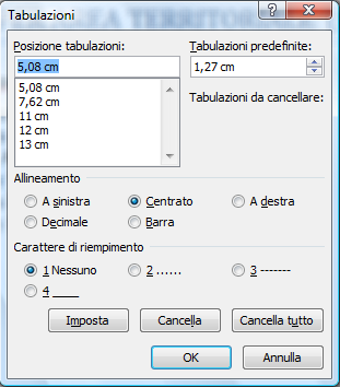 Lezione 6 Formattare i paragrafi 3. Posizionare il punto di inserimento nel paragrafo o selezionare il paragrafo nel quale si desidera spostare la tabulazione. 4.