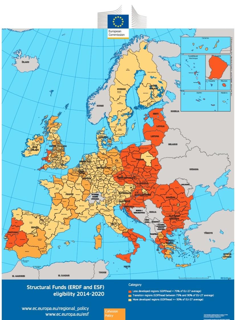 FONDI STRUTTURALI EUROPEI: principali strumenti finanziari della politica regionale dell UE, il cui scopo è quello di rafforzare la coesione economica, sociale e territoriale riducendo il divario fra