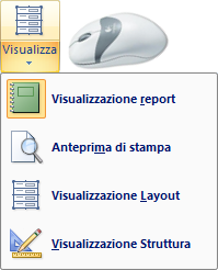 Se il report è già aperto (Visualizzazione Report) è possibile eseguire una delle operazioni seguenti per cambiare visualizzazione: Ciccare con il pulsante destro del mouse sul report nel Riquadro di
