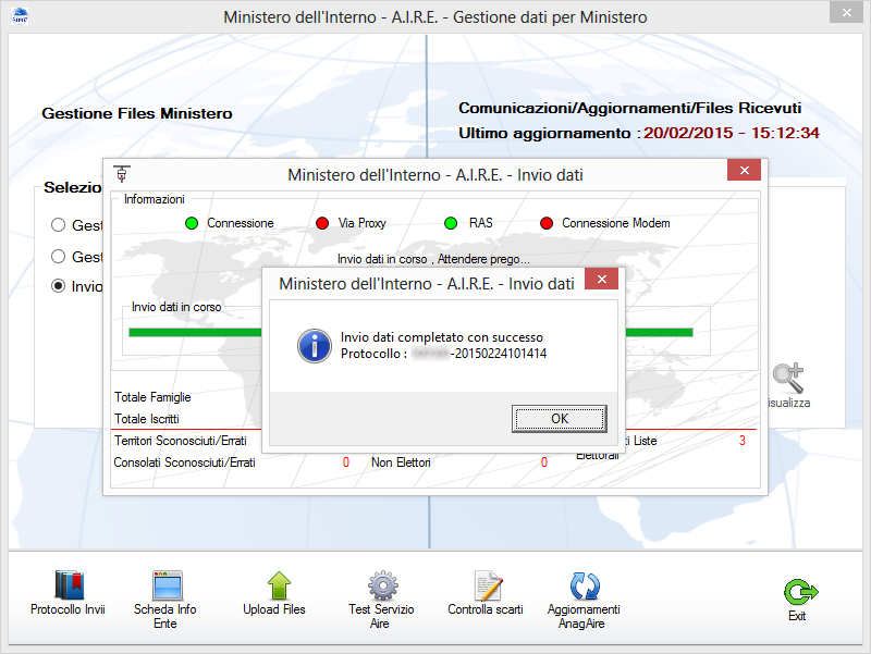 3.1.4 Esporta file in file di testo Dalla form Gestione dati per Ministero, premere contemporaneamente i tasti Ctrl + e, al suo