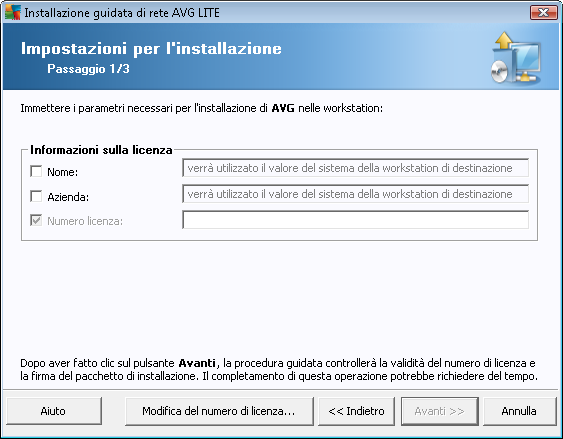 La Procedura guidata di AVG Network Installer Lite consente di creare rapidamente script di AVG. Lo script può essere utilizzato per installare AVG nelle workstation. 8.2.1.