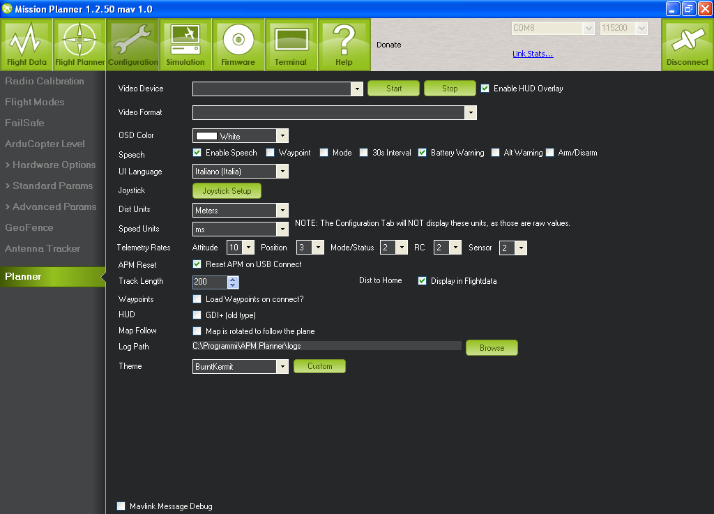 PLANNER schermata per varie