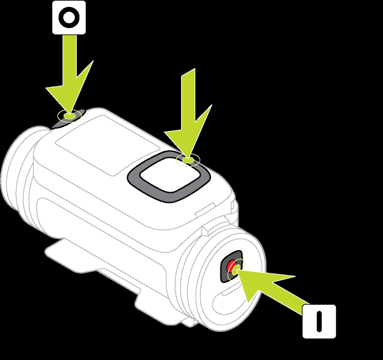 La schermata di stato mostra le seguenti informazioni: Batteria - la carica della batteria rimasta sulla TomTom Bandit. Ricarica la Batt-Stick se il livello di carica della batteria è basso.