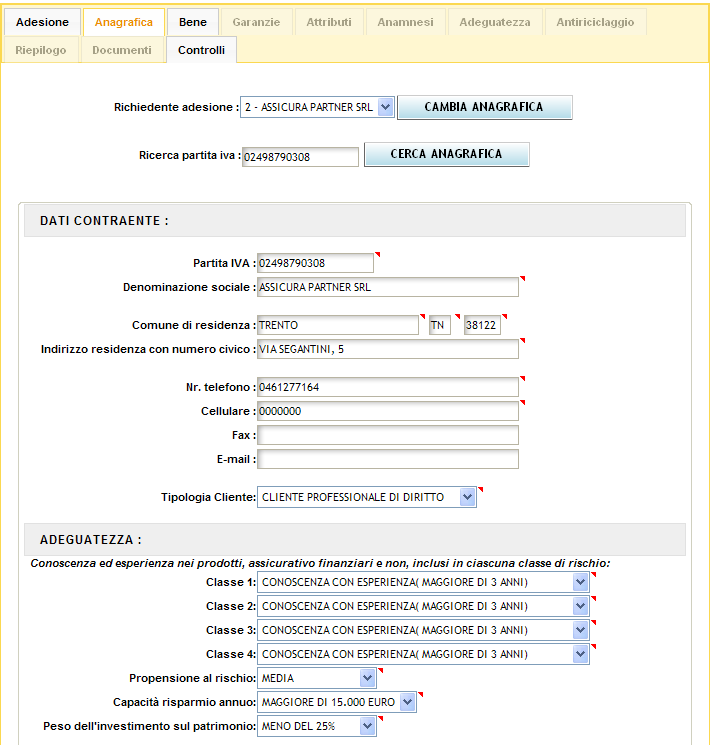 ANAGRAFICA Persona giuridica Immediatamente il programma richiede di compilare l anagrafica 2 relativa alla società.