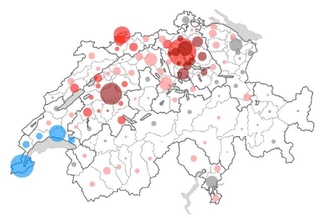degrado e cambio della moda) Raggio in relazione al numero di appartamenti in affitto 21. Cartina: Geostat/Swisstopo.