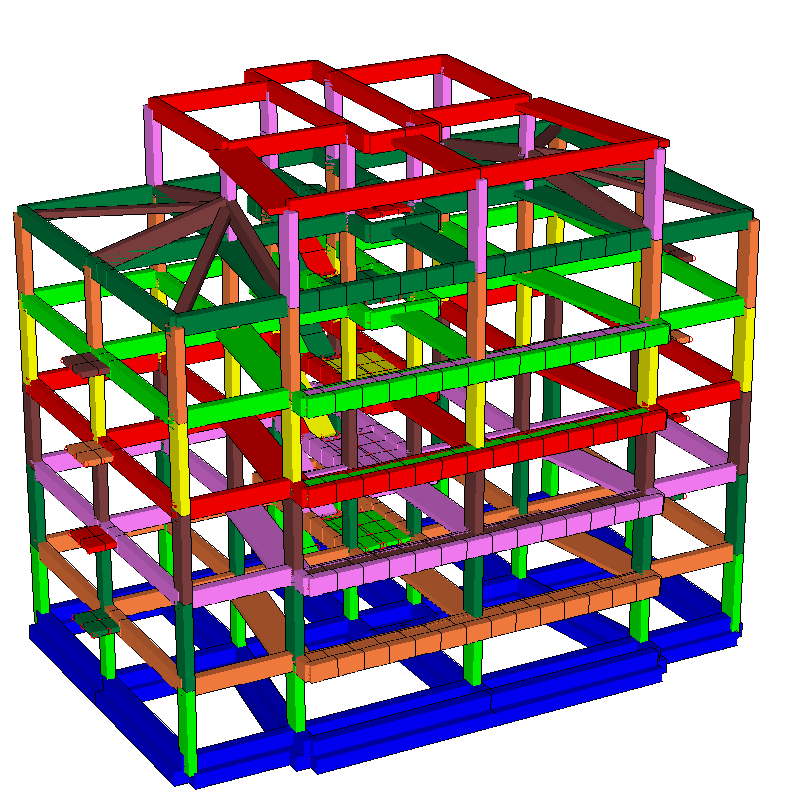 indagini eseguite, il profilo stratigrafico del sottosuolo di fondazione è inquadrabile nella Categoria C. Di seguito si riporta una vista del modello strutturale in 3D.