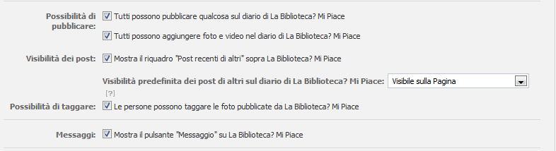 2.1 GESTIONE DELLE AUTORIZZAZIONI In questa sezione è possibile apportare le modifiche alla visibilità della pagina.