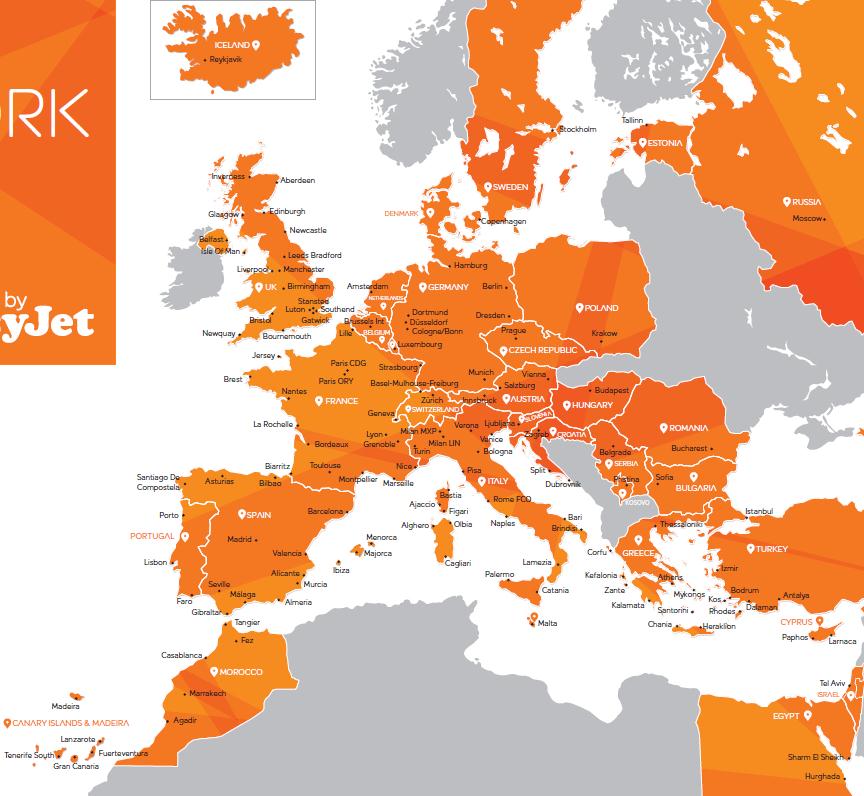 Compagnia pan-europea 32 paesi 26 basi 136 aeroporti 750+ rotte 220+