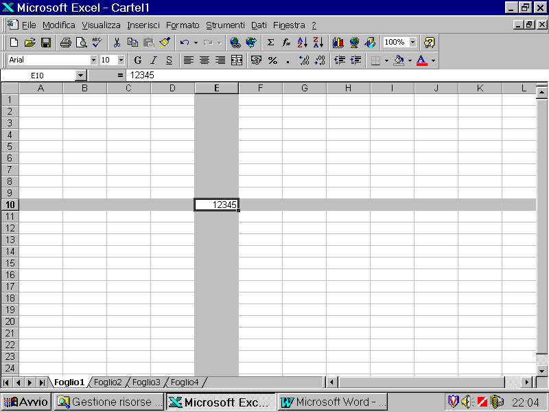 Tipica schermata di Excel.