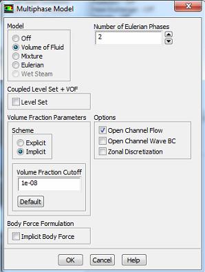 misura: Grid > Check Grid > Scale Definiamo il modello modello multifase in uso in queste analisi: Define > Models > Multiphase >