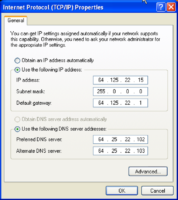 Configurazione manuale delle impostazioni di rete Configurazione manuale delle impostazioni di rete in Windows 2000, NT o XP 1.