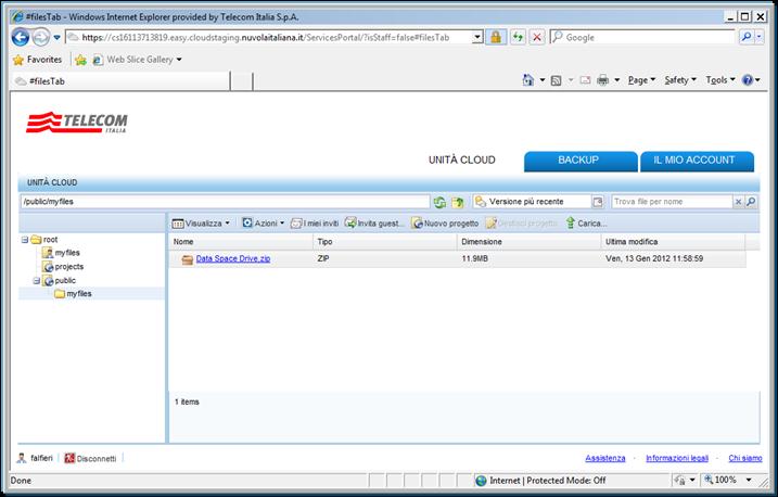 Accedi via Web (2/2) Sul Tab «Unità Cloud», puoi accedere al tuo spazio