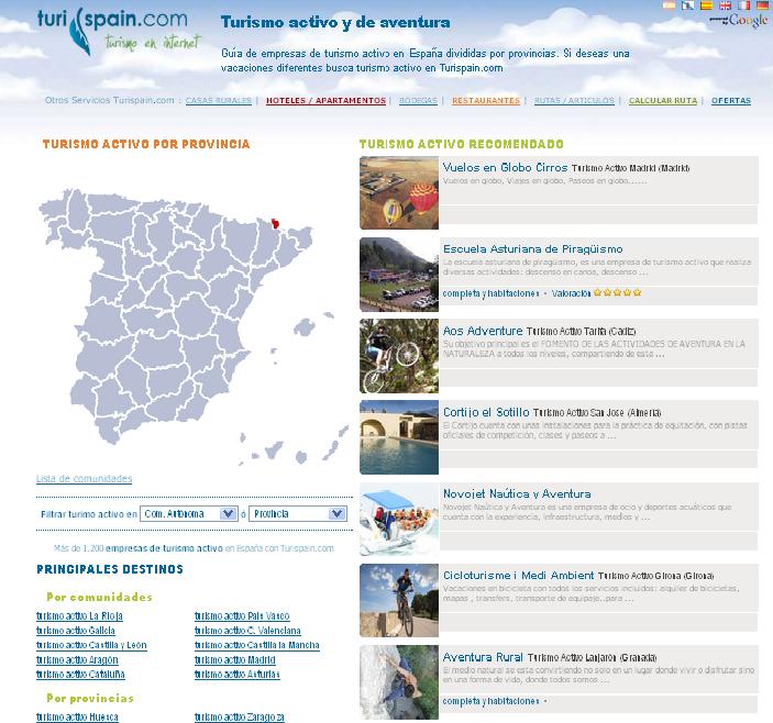 com (fig. 10). Fig. 10 - Anteprima della homepage del sito turispain.