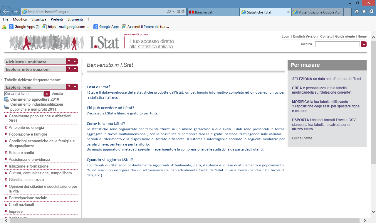 http://dati.istat.it/ Geo Web Starter: Sistema Informativo Statistico Territoriale dell Istituto Tagliacarne E distribuito su Internet.