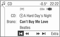 Lettore CD 111 È in ascolto il CD nel vano CD selezionato. A seconda del tipo di CD, il display visualizza diverse informazioni sul CD nel menu CD.