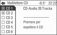 Lettore CD 115 Attivare/disattivare la casella Mostra titolo. Servizio annunci sul traffico: in modalità CD È possibile ricevere gli annunci sul traffico durante la riproduzione del CD.
