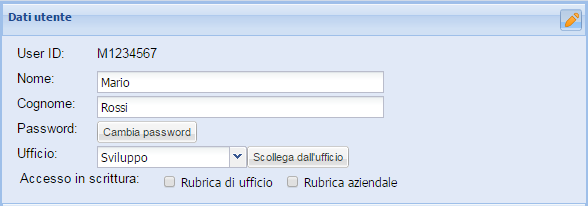 Pagina 15 di 16 Cliccando su Dettagli potranno essere personalizzati i permessi da associare al singolo utente; l'utente eredita i permessi associati all'ufficio, pertanto non potranno mai essere